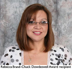 Rebecca Brand; winner of the Chuck Dowdeswell award
