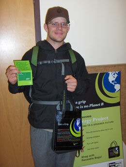 Chad Nogler, first winner of the Get a Grip energy saving idea competition.