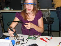 Girl working on project at DiscoverTech.