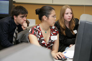 Students competing in the 2008 Business Simulation competition.