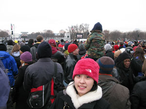 Lulu Yuan at the Obama inaugration.