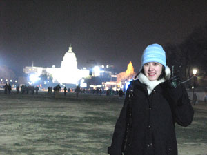 Lulu Yuan at the Obama inaugration.