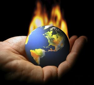 globe on fire