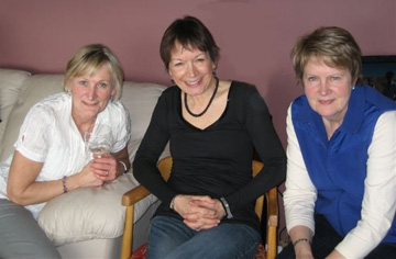 Sheila Cooper (l) with Camosun friends Claire Dolsen, Linda Nugent.