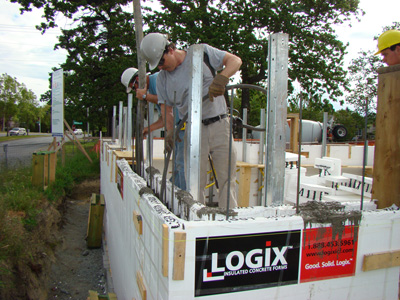 Carpentry Foundations students gain experience with using insulated concrete form technology.