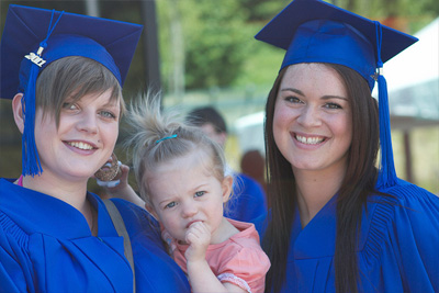 Two grads and a baby.