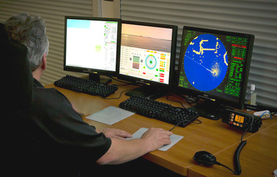 One of the Camosun Nautical department's desktop simulators.