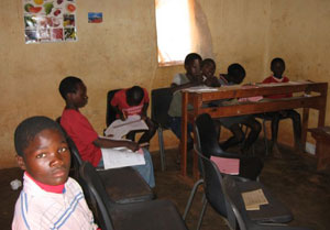 Students at the Enzigizini Informal School in Swaziland.