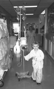 Aaron Bridges age 6 in the hospital.
