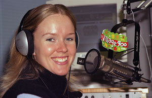 Co-op student working as a radio announcer