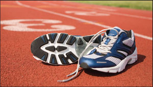 runner in blocks at track meet