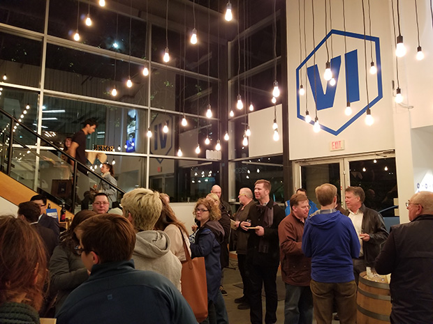 Guests enjoy delicious appetizers and craft beer served by Camosun Hospitality students