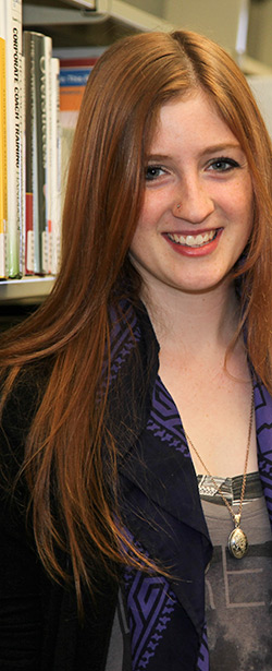 Student in the library