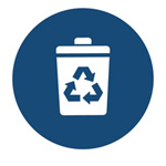 waste and recycling icon - waste bin with recycling symbol